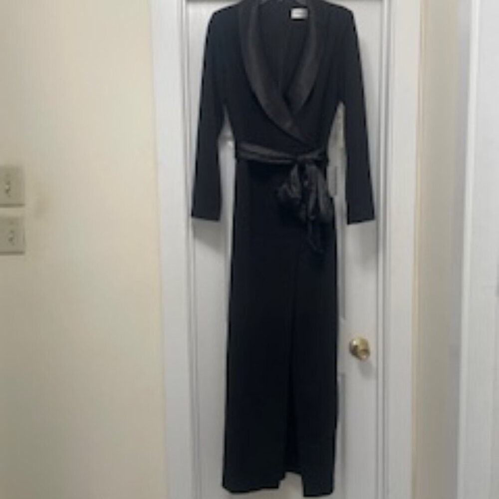 Eliza J Long Sleeve Tuxedo Gown